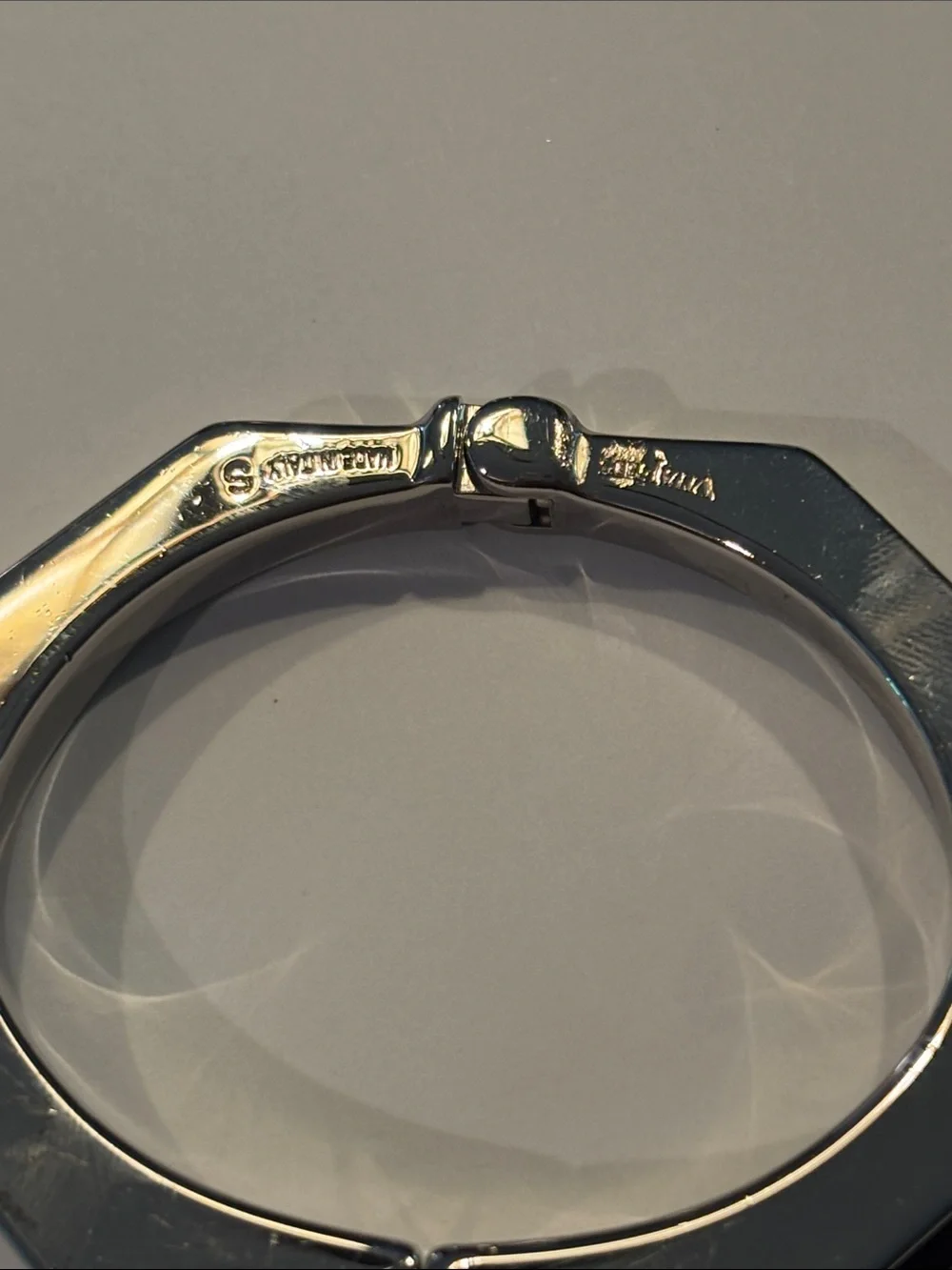 Vita Fede Silver Octagonal Bracelet with Black Inlay